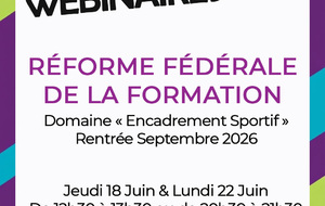 Webinaire  : Réforme des formations d'entraîneurs