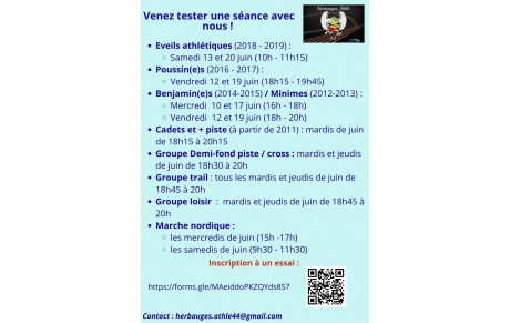 VENEZ TESTER l'ATHLETISME